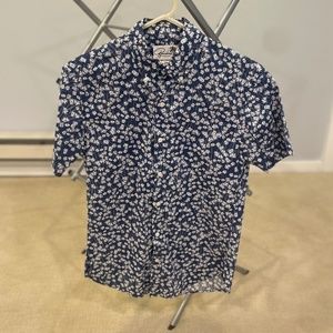 Small Blue Bonobos Floral Short Sleeved Button Up